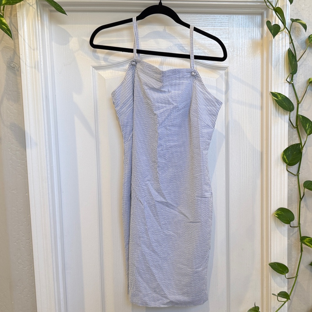 Ann Taylor Blue and White Striped Dress